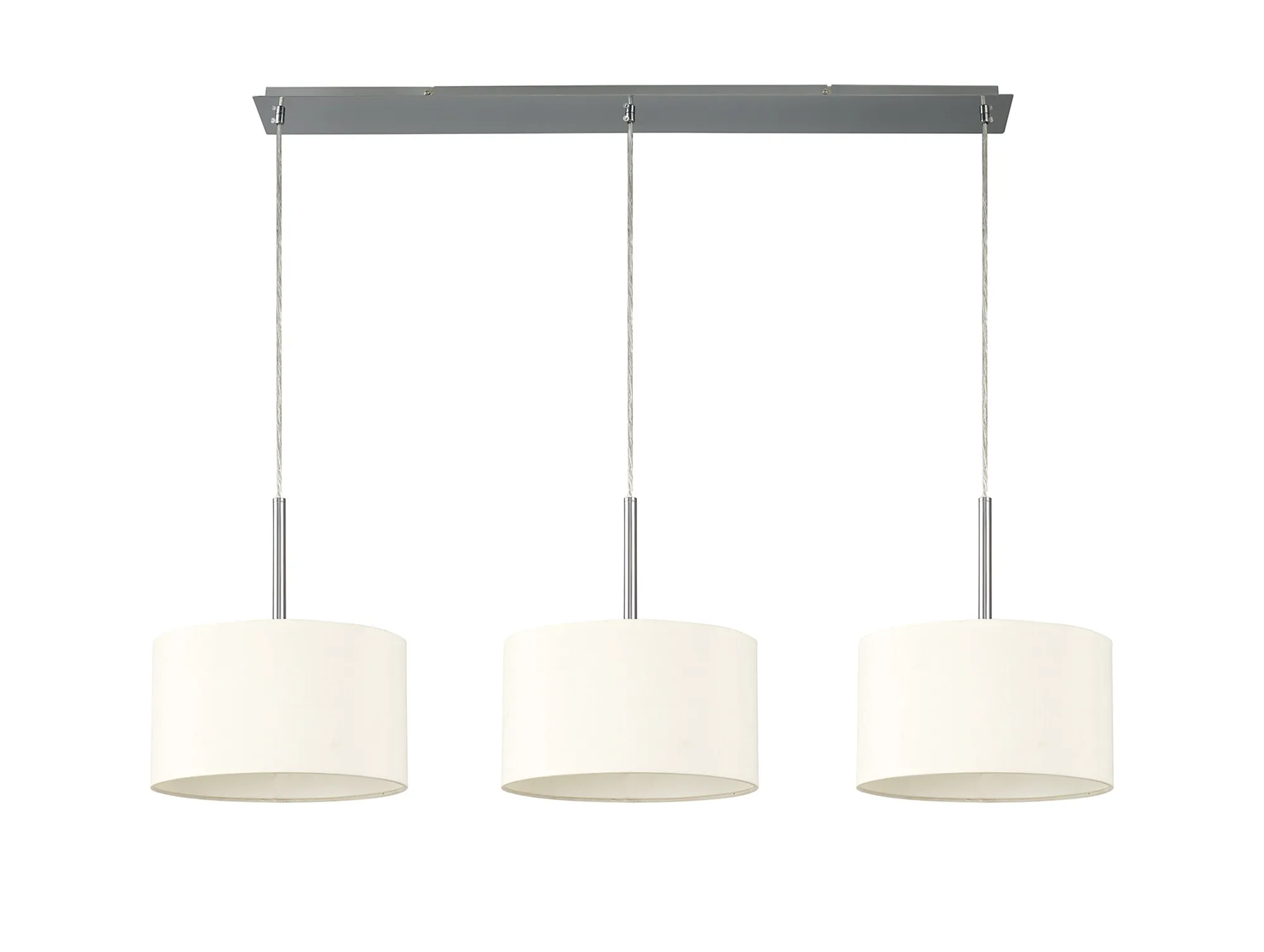 Baymont 30cm Shade 3 Light Pendant Polished Chrome, Ivory Pearl/White DK0553  Deco Baymont CH IV